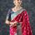 pink woven design zari silk blend banarasi saree