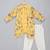Mustard yellow floral printed cotton silk Men Kurta Set