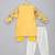 Mustard yellow floral printed cotton silk Men Kurta Set