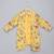 Mustard yellow floral printed cotton silk Men Kurta Set