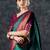 teal woven design zari silk blend banarasi saree