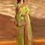 green woven design zari satin banarasi saree