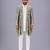 White multicolor printed cotton silk Men Kurta Set