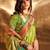 green woven design zari satin banarasi saree