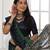 green geometric tussar saree
