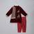 Maroon deer embroidered velvet Men Bandhgala and Pant