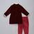 Maroon deer embroidered velvet Men Bandhgala and Pant