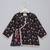 Black floral printed cotton silk Men Kurta Set