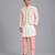 Off white floral printed cotton silk Men Kurta Set