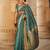 teal teal & gold-toned ethnic motifs woven design zari banarasi saree