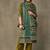 women ethnic motifs printed regular cotton kurta with trousers & with dupatta