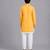 Mustard yellow kite printed cotton silk Men Kurta Set