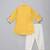 Mustard yellow printed cotton Men Kurta Set