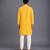 Mustard yellow printed cotton Men Kurta Set