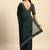 blue solid stones-studded organza saree