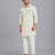 Sage green printed cotton silk Men Kurta Set