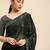 green solid stones-studded organza saree