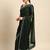 green solid stones-studded organza saree