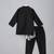 Black printed cotton silk Men Kurta Set