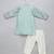 Powder blue printed cotton silk Men Kurta Set