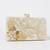 Ivory pearl floral hard box clutch