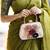 Blossoming grace rose-adorned hard clutch