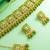 Green meenakari kundan choker necklace set with earrings and maangtika