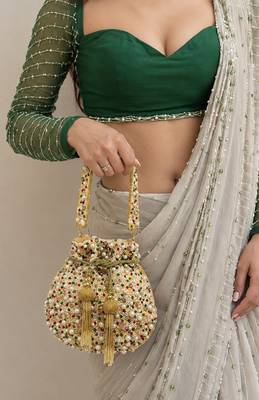 Multicolored festive beaded potli bag 1
