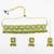 Green meenakari kundan choker necklace set with earrings and maangtika