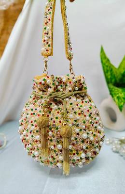 Multicolored festive beaded potli bag 3