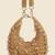 Golden drip crescent beaded shoulder bag