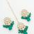 Green kundan choker necklace set with earrings and maangtika