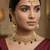 Multicolour kundan choker necklace set with jhumka earrings and maangtika