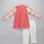 peach beige printed cotton silk men kurta set
