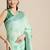 green green floral silk blend banarasi saree