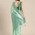 green green floral silk blend banarasi saree