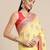 yellow yellow & red ethnic motifs silk blend banarasi saree