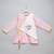 Pink printed cotton silk Men Kurta Set