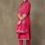 women ethnic motifs embroidered regular thread work cotton kurta with trousers & with dupatta