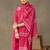 women ethnic motifs embroidered regular thread work cotton kurta with trousers & with dupatta
