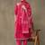 women ethnic motifs embroidered regular thread work cotton kurta with trousers & with dupatta