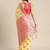 yellow yellow & red ethnic motifs silk blend banarasi saree