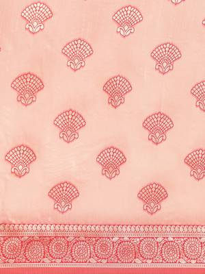 pink pink ethnic motifs silk blend banarasi saree 4