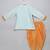 Blue rakhi printed cotton silk Men Kurta Set