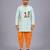 Blue rakhi printed cotton silk Men Kurta Set
