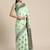 green green floral silk blend banarasi saree