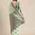 green green floral silk blend banarasi saree