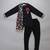 Black printed cotton silk Men Kurta Set