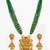 Green bead multi-strand temple necklace set with jhumka earrings