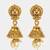 Green bead multi-strand temple necklace set with jhumka earrings